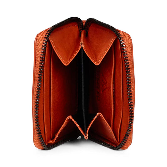 HarperMBG wallet for her. Brown orange. Leather skin. Markberg