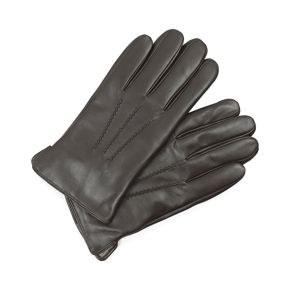 HarveyMBG Glove herrehandsker med touch funktion. Brun. Læderskind. Markberg