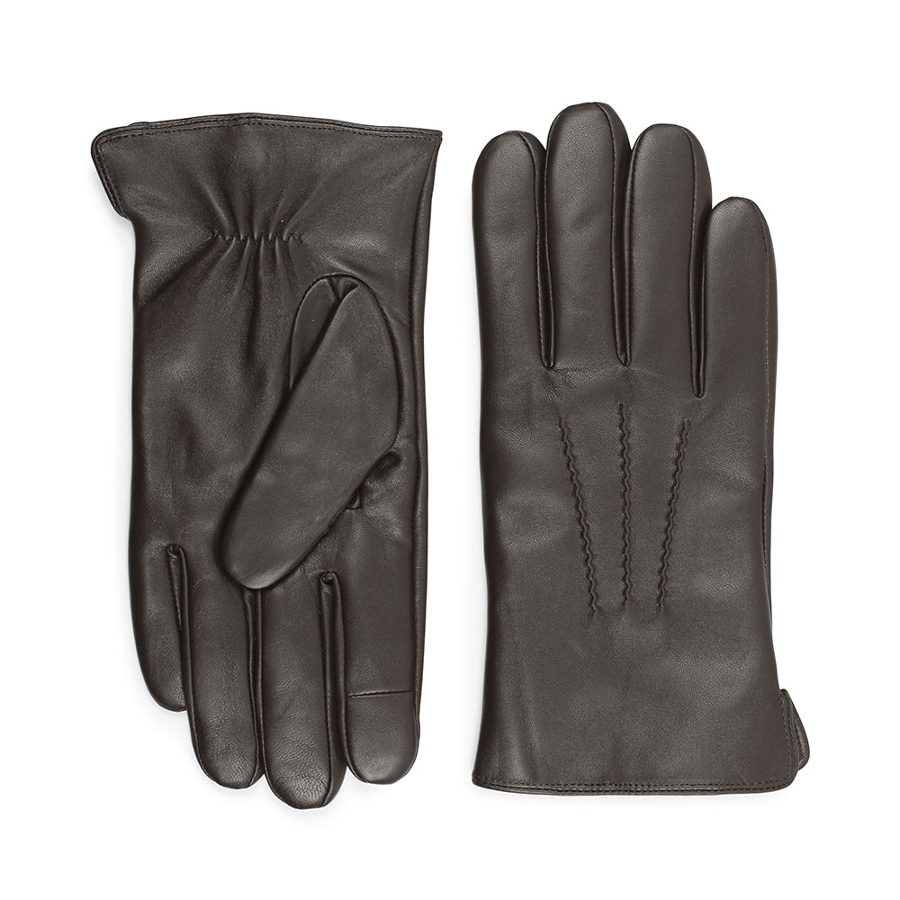 HarveyMBG Glove herrehandsker med touch funktion. Brun. Læderskind. Markberg