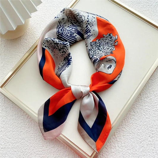 Nicole Horse's scarf. Blend. Orange red. Danish Copenhagen