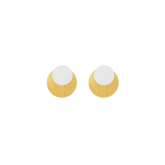 Theia 2 tone Post earrings. Silver and gold. Danish Copenhagen