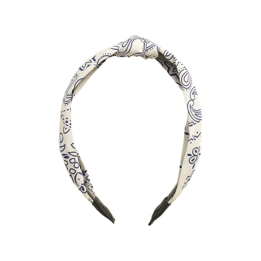 Haarspange mit Bandana-Prints. Weiß und Blau. CPH aktualisieren