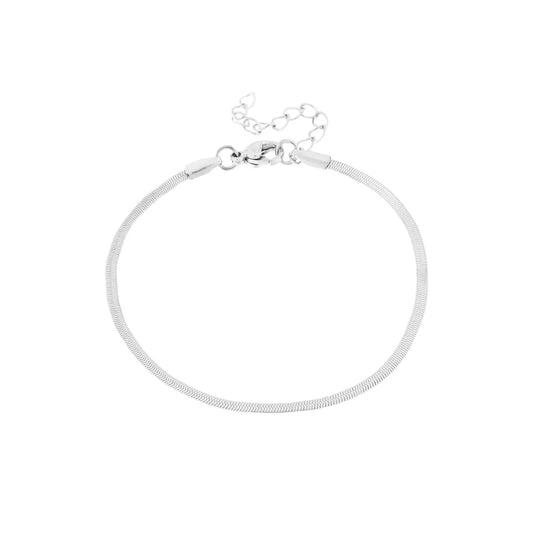 Joy waterproof Snake armbånd 2mm. Sølv plating.