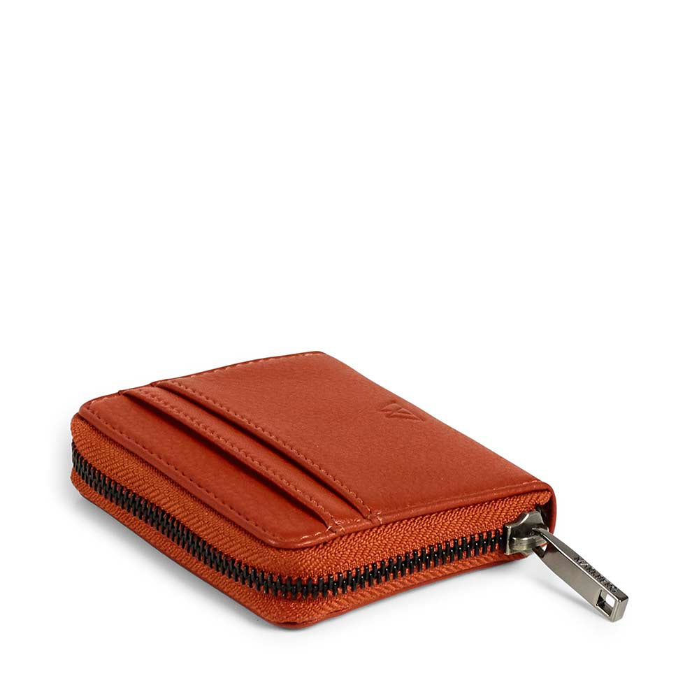 HarperMBG wallet. Brun orange. Læderskind. Markberg