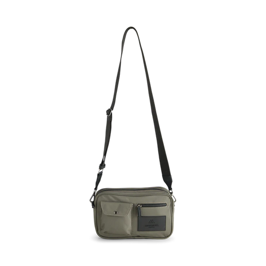 DarlaMBG crossbody water resistant bag. Medium. Green olive. 100% recycled polyester. Markberg