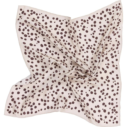 Dots tørklæde. 100% silke. Creme, brun. Bella Ballou