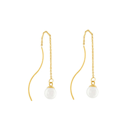 Joy Waterproof Chain Pearl øreringe. 18K guld plating. Dansk Copenhagen