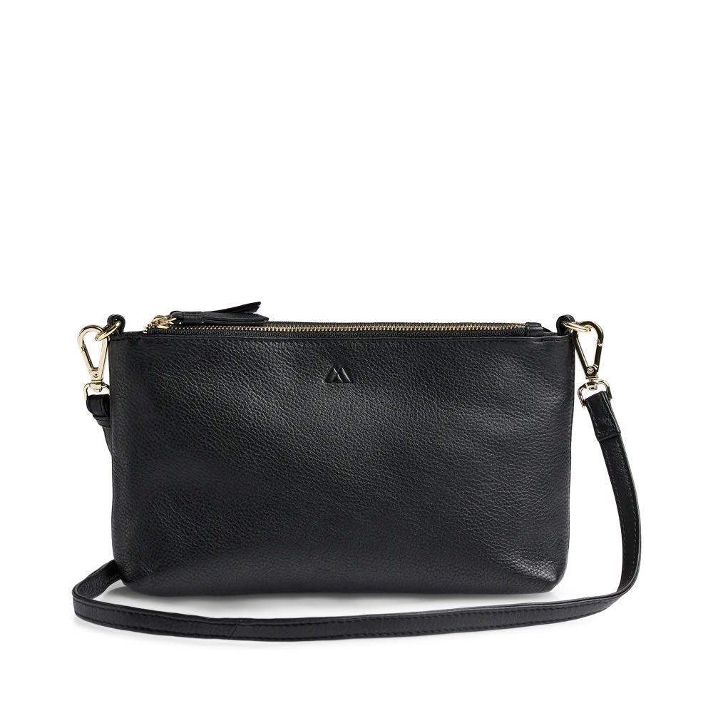 MikalaMBG Crossbody taske. Sort og guld. Læder. Markberg