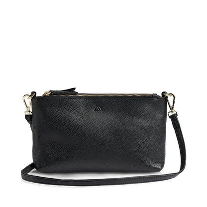 MikalaMBG Crossbody taske. Sort og guld. Læder. Markberg