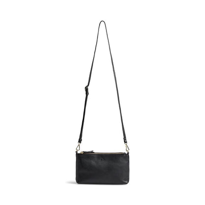 MikalaMBG Crossbody taske. Sort og guld. Læder. Markberg
