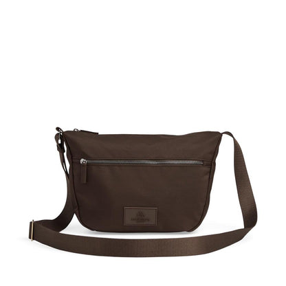 MonoMBG crossbody bag. Unisex. Dark brown. Recycled polyester. Markberg
