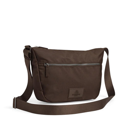 MonoMBG crossbody bag. Unisex. Dark brown. Recycled polyester. Markberg