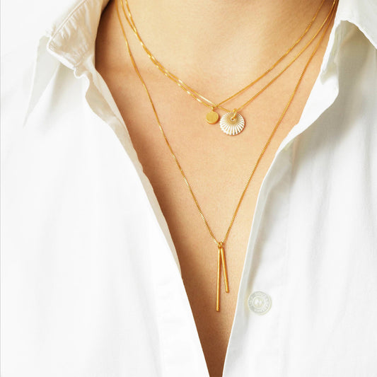 Splash halskæde. Golden Glow. Forgyldt sterling sølv. Scherning København