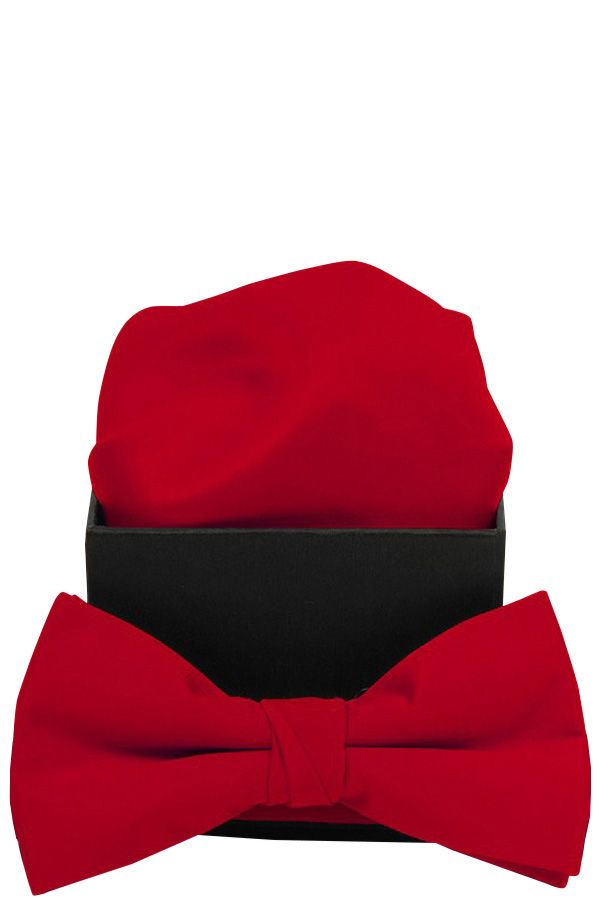 Plain bow tie with decorative cloth. Real red. Connexion Tie