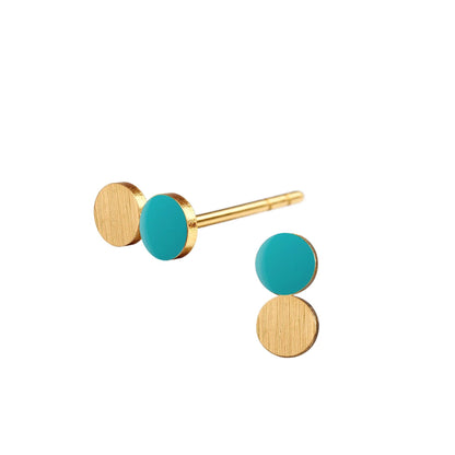 Spot Dotty earrings. Aquamarine, gold. Scherning Copenhagen