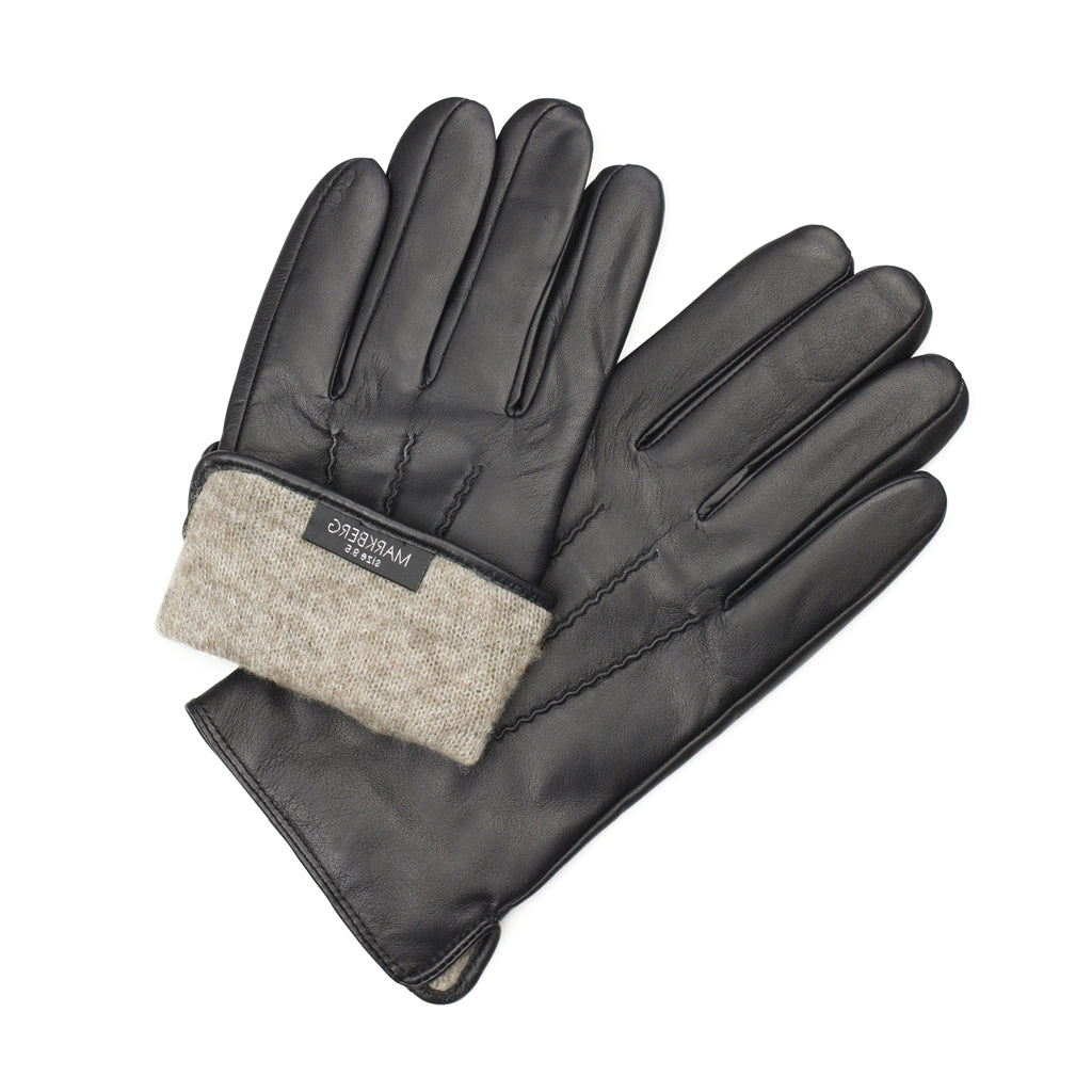 Harvey Glove herrehandsker. Sort. Lammeskind. Touch Funktion. Markberg